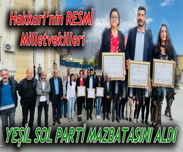 Yeşil Sol Parti Mazbatasını Aldı [ 2023 © ] RESMİ MİLLETVEKİLLERİ